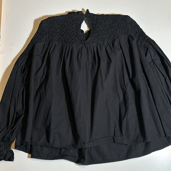 Maeve Black Long Sleeve Oversized Blouse 100% Cotton Sz 0 C10 - Picture 2 of 4